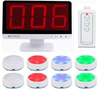 Retekess TM101 Wireless Response Buzzer System, Game Show Buzzers, Summer pour les fêtes de famille, ajouter jusqu'à 32 boutons, pour les compétitions