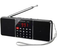 Retekess TR602 Radio Bluetooth, Am FM Radio portable, Radio d'urgence avec batterie 1000 mAh, avec Dual Woofer, TF/USB/AUX/MP3-Player, pour le jardin Camping(Noir)