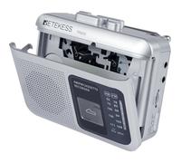 Retekess TR606 Radio Cassette Portable et Enregistreur, Radio FM AM, Walkman Enregistreur à Cassette, Prise Casque 3,5mm, Argenté