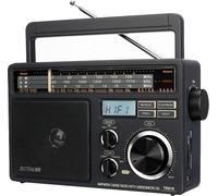 Retekess TR618 Radio portable fonctionnant sur piles, radio de valise pour les personnes âgées,AM FM SW, USB SD TF, cuisine, cadeaux pour la fête des mères, père (noir)