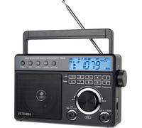 Retekess TR629 Radio portable, radio d'urgence AM FM SW Récepteur mondial avec DSP, supporte disque U/carte SD, horloge, réveil, radio à piles, cadeaux pour personnes âgées