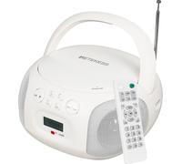 Retekess TR636 Lecteur CD portable, Boombox avec Bluetooth, Radio FM, USB,AUX-In,Sleep-Timer, Télécommande, Facile à utiliser pour les enfants et les personnes âgées (Blanc)