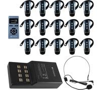 Retekess TT106S Tour Guide System, Système audio sans fil, Longue durée de vie, 200 m,à une touche, Design à grosses touches, pour les conférences, les voyages