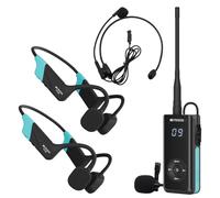 Retekess TT120 Communicateur sous-Marin, Casque de Natation à Conduction Osseuse, étanche IP68, 120 M, Système de Communication pour L'entraînement de Natation, Le Coaching (1 émetteur 2 récepteurs)