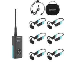 Retekess TT120 Système de Communication pour Natation, Casque à Conduction Osseuse Étanche Natation, Étanche IP68, Système Indispensable pour l'Entraînement à la Natation et les Sports Nautiques