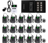 Retekess TT122 150m Système de guide sans fil, 36 canaux, système d'interprétation d'église, système de guide audio avec TT002 16-fach station de charge