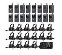 Retekess TT126 Système de Guide Touristique sans Fil avec Aasques, Micro-Casques Bidirectionnels, Portée 280 M, Système D'interprétation Audio, pour Conférences et Visites D'usines