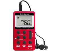 Retekess V112 Mini Radio Portable, Pocket Radio (Rouge)