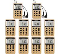 Retekess V112 Récepteur sans fil du système Tour Guide Compatible avec TR506 / FT11 pour les commentaires de football Interprétation simultanée Interprétation en conférence (10 pièces, or)
