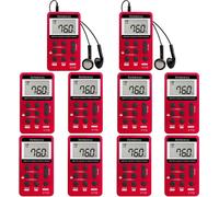 Retekess V112 Récepteur sans fil pour guides, compatible avec TR506 / FT11 pour les commentaires de football, lecteur MP3 (10 pcs, rouge)