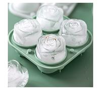 RETENA Silicone Ice Ball Maker Mould,4 Ice Roses Mould Trays-Built-in Funnel-Great to Make Big Ice Balls to Chill Whisky Wine Drinks (Color : Blue)