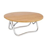 RETENA Tables de Pique-Nique Portables, Table à vin Pliante en Bois avec Sac de Transport, Bureau Pliable pour Jardins, balcons et Camping en Plein air (Dia.60 cm) (Color : Log)