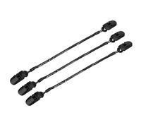 Retenue de Casquette, Pince à Chapeau en PVC Corde pour vêtements de pêche 3pcs Retenue de Casquette Noire avec 2 Pinces