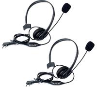 Retevis 2 Pin Headset with Transmitter Bidirectional Radio Headset with Microphone PTT Adjustable Headset Compatible with Transmitter RT24 RT21 RT22 RT27 RT5 RT7 BFUV-5R BF-888S Kenwood (2 pcs)