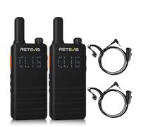Retevis B63H Talkie Walkie, Nouvelle Version du RT622P 2.0, Radio Bidirectionnelle Ultra-Fine avec Ecran, 1620mAh, VOX, Professionnel Talkie Walkie Longue Portéepour Camping, Famille (2 Pcs, Noir)