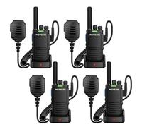 Retevis B64 Talkies-Walkie pour Adultes Longue Portée, avec Suppression du Bruit AI, Micro Portable, Commutation 6 Langues, Réduction du Bruit VOX pour l'industrie et Les Chantiers (Noir, 2 Paires)