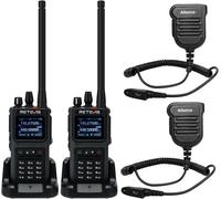 Retevis C1 Radio longue portée, étanche IP67 avec microphone, 1800mAh, VOX, appel de groupe, talkie-walkie bi-bande pour la logistique