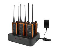 Retevis C65B Talkie Walkie Longue Portée, Radio Bidirectionnelle Imperméable IP67, avec Chargeur 6 Voies, Appel de Groupe, Radio à 2 Voies pour la Construction de L'école (Pack 6)