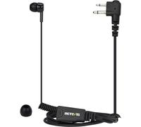 Retevis Casque radio avec microphone, écouteur à bobine rétractable, compatible avec les talkies-walkies Casque talkie-walkie 2 pôles avec microphone (1 pièce)