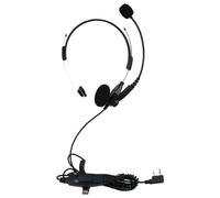 Retevis Casque Talkie Walkie, Casque Aérien, 2 Broches Radio Oreillette avec Micro à Flèche Rotative Compatible avec Baofeng UV-5R Esynic RT24 RT27 Radio Écouteur Bidirectionnel (1 Pièce)