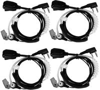 Retevis EAK005 Casque radio 2 broches Compatible avec les radios 2 voies RT24 RT85 RT86 RA685 RT622 RT668 Baofeng UV 5R 888s eSynic Casque à son clair avec bobine acoustique à tubes (4 pièces)