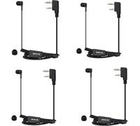 Retevis Écouteurs radio intra-auriculaires avec microphone, PTT, Écouteurs à bobine rétractable, Compatible RT24, RT27, RT22, RT622, RT617, RT618, RT619, radio, 2 pôles, écouteurs Walkie-Talkie (4 piè