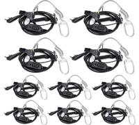 Retevis EEK009 casque radio avec émetteur, écouteur radio 2 broches avec tube acoustique avec microphone compatible pour Retevis RT24 RT27 RT28 RT619 BF-88E (pack de 10)