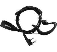 Retevis EEK016 Casque radio mains libres, casque radio 2 broches avec micro Compatible avec les talkies-walkies RT24 RT27 RT86 RT85, crochet d'oreille en forme de G Talkie-walkie avec micro 2 broches