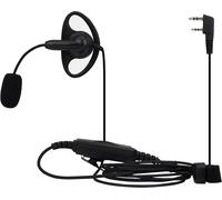 Retevis EEK020 Casque talkie-walkie avec microphone, microphone à arceau réglable D-forme d'écouteur Dual PTT Kenwood 2Pin, Compatible Baofeng Btech