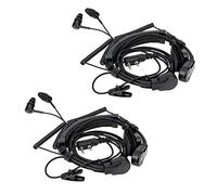 Retevis ETK007 Mic à Gorge Réglable Talkie Walkie Ecouteur, Compatible RT622 RT21 H-777 RT668 Talkie Walkies, Ecouteur avec Finger PTT et Deux Bouchons d'oreille pour Vélo (2 Pcs)