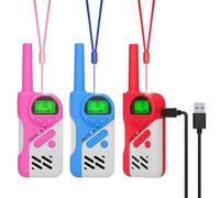 Retevis EZTalk 670 Talkie Walkie Longue Portée, Talkie Walkie Enfants en Mode Sécurisé, Assurer la Sécurité des Appels, Rechargeable Toki Walki, LED Lampe, Jouets Enfant 6-13 Ans (3 Pièces)