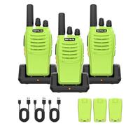 Retevis H777 Talkie Walkie, Rechargeable Talkie Walkie avec Chargeur, Batterie, Facile à Utiliser, Lampe Torche, VOX, Chargeur USB C, Professionnel Toki Walki pour Travail, Camping (Vert, 3 Pièces)