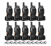 Retevis H777 Talkie-Walkie Rechargeable, Talkie Walkie avec Écouteur, Type-C, Alarme d'urgence, VOX, Talkei Walkie Professionnel pour Commerce de Restaurants, Écoles (Noir, 10 Pièces)