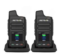 Retevis L71 Talkie Walkie 4G, Communication Radio Illimitée | Radio Réseau POC avec Charge Rapide Type-C, Compatible Wi-FI, 4000 mAh, pour Flotte Logistique (2 Pièces, Noir)