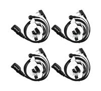 Retevis Lot de 4 écouteurs pour talkie-walkie à volume réglable avec micro, durable, tube hélicoïdal RT22 H-777 RT21 RT22S RB89, compatible avec radio bidirectionnelle Baofeng BF-888S F8HP, oreillette