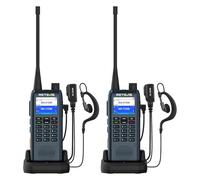 Retevis MateTalk C63 Talkie Walkie pour Adultes, Écran LCD/Édition de SMS, Système de Dispatch, Vibreur, 2200 mAh, 3 Modes D'appel, Toki Walki avec Ecouteur pour Tours de Bureaux (Lot de 2)