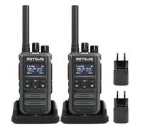 Retevis MateTalk P3 Talkies-Walkie Numériques, Charge Rapide, Compatibles avec Motorola, Longue Portée avec SMS, Écran LCD, Radios Professionnelles pour Commerces(Lot de 2)