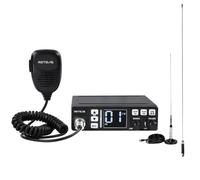 Retevis MB63 Radio CB, Kit Complet avec Antenne, AM/FM/PA, ANL, Écran LCD, VOX, SQ/ASQ, EMG CH9/19, Radio CB Mobile pour Voiture (1 Pièce, Noir)