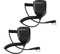 Retevis Microphone 2pin, microphone à main avec haut-parleur compatible avec RT24 RT27 BF-888S BF-UV 5R Kenwood radio bidirectionnelle (pack de 2)