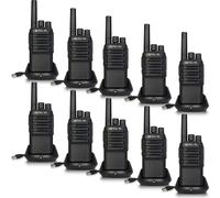 Retevis NR610 Set de radios, PMR446 Walkie-Talkie Rechargeable 1200mAh USB-C, KI-suppression de bruit, HD-Audio Radios professionnelles pour école,transport, vignoble(10 pièces, noir)