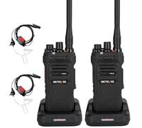 Retevis NR630 Talkie Walkie Professionnel, Radio Bidirectionnelle Longue Portée IP67 Étanche, Réduction de Bruit, 2800mAh, VOX, Rechargeable Talkie Walkie avec Casque pour Restaurant (Noir, 2Pcs)