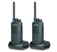 Retevis P1 Talkie Walkie Professionnel, Numérique Talkie Walkie Longue Portée, Relais Superhétérodyne, 2500mAh Travailler Seul, Alarme d'urgence, DMR Talkies Walkies pour Fabrication (Noir, 2Pcs)
