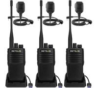 Retevis P62 Walkie Talkie étanche IP68, radio longue distance avec microphone haut-parleur, alarme homme bas double bande, kit radio professionnel 2500mAh