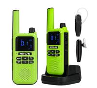 Retevis RA619 Talkie Walkie,Rechargeable Radios Bidirectionnelles avec Bluetooth Casque, Vibration,SOS Alarme, VOX,16CH, pour Ride, Chasse,Extérieur,Cadeau, Pâques(Vert, 2Pcs)
