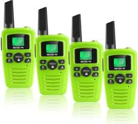 Retevis RA635 Pack de 4 talkies-walkies, PMR446 sans licence 16 canaux, lampe de poche LED, 10 sonneries, VOX mains libres, talkie-walkie pour les familles en plein air (vert)