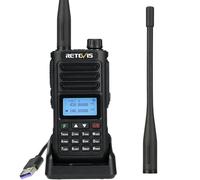 Retevis RA89 Ham Radio, Radio Amateur Double Bande Haute Puissance, Talkie Walkie Étanche IP68, Radio Longue Distance avec Batterie 2500mAh, VFO, Rechargeable de USB A-C (1 Pièce, Noir)