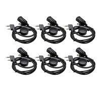 Retevis Radio Bidirectionnelle Casque avec Mic Compatible RT24 RT27 RT28 RT619 H777 RT22 RT21, Talkie WalkieRéglable Ecouteurs de Type D avec PTT (6 Pack)