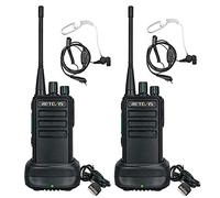 Retevis RB629 Talkie Walkie, PMR446 Professionnel Talkie-Walkie Robuste avec Fonction de Clonage sans Fil, Alarme d'urgence, VOX, Talkies Walkies avec Casque pour Sécurité (2 Pcs, Noir)