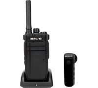 Retevis RB637 Radio Bluetooth, talkie-walkie avec oreillette Bluetooth, 2000 mAh USB Rechargeable, lampe de poche, talkie-walkie mains libres avec clone sans fil (noir, 1 pièce)