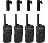 Retevis RB637 Talkie-Walkie Bluetooth, radio PMR446 avec oreillette sans fil, 2000 mAh, VOX, pour activités familiales école (noir, 4 pièces)